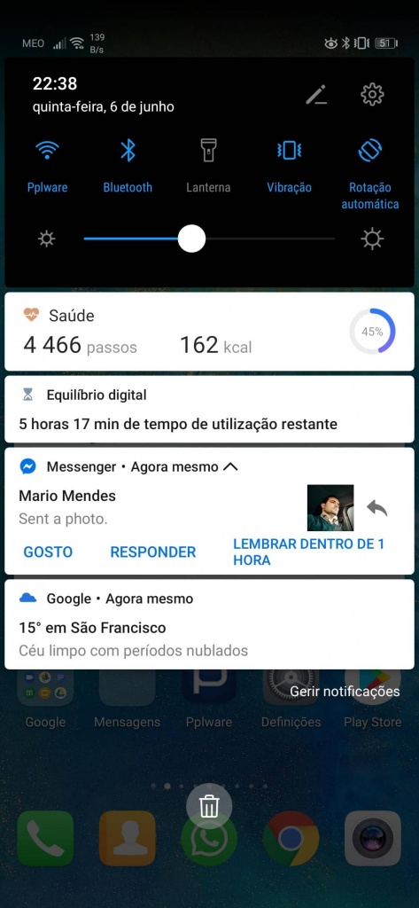 Messenger Facebook notificación de mensajes de Android