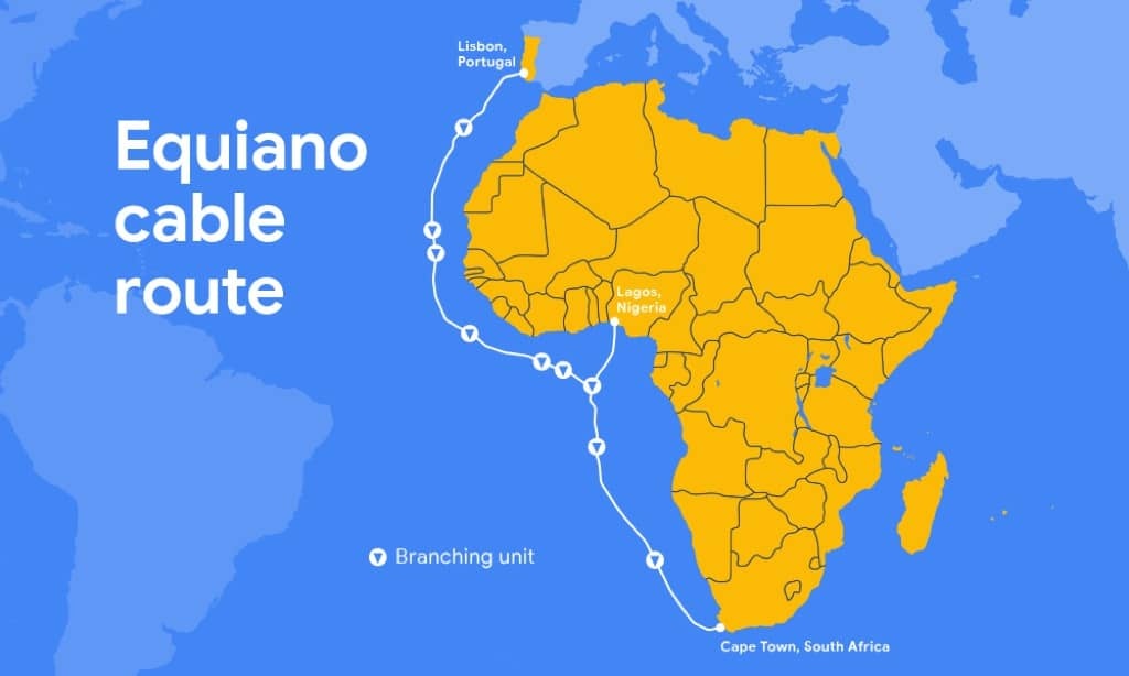 Google cable submarino Portugal Equiano