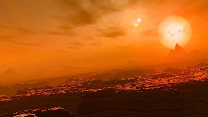Imagen de exoplaneta con 3 soles capturados por el telescopio TESS de la NASA