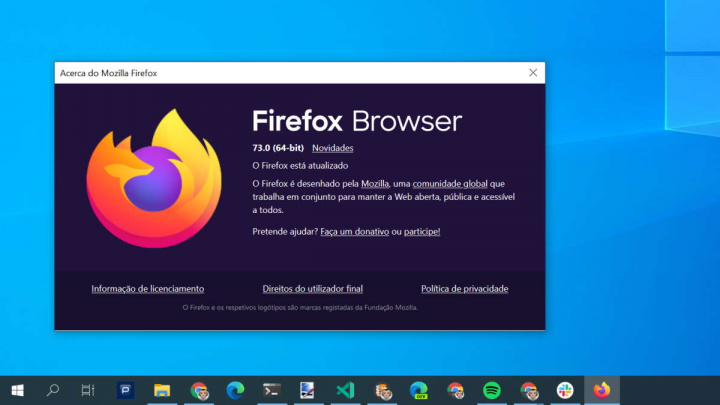 Firefox Mozilla browser 73 usuarios
