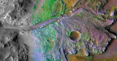 Imagem cratera Jezero no solo do planeta Marte, onde a NASA quer aterrar