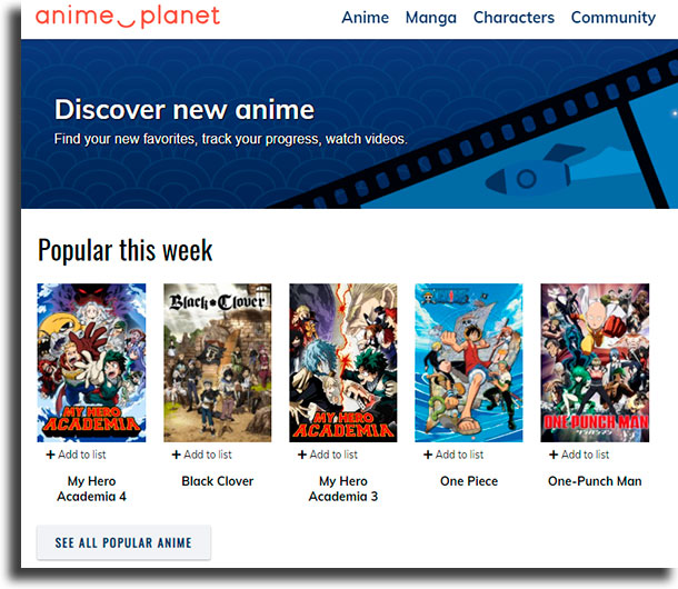 Anime-Planet mejores sitios de anime en línea