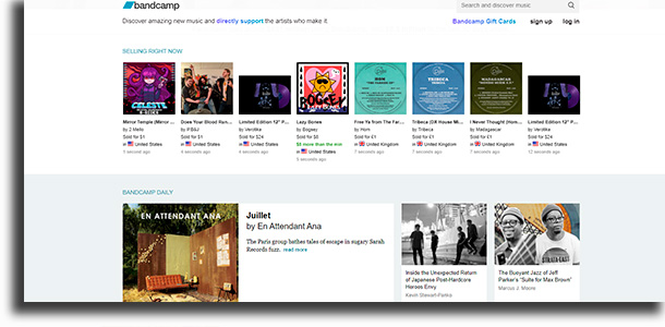 Bandcamp descarga gratuita de música mp3