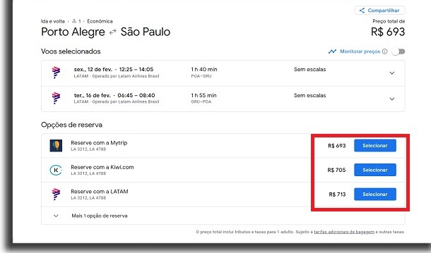 billetes de avión en vuelos de google seleccionar precio