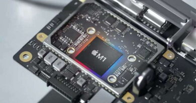 Imagem processador Apple Silicon M1 que bateu o chip Core i7 da Intel