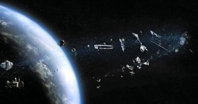 Ilustralção de lixo espacial na órbita da Terra