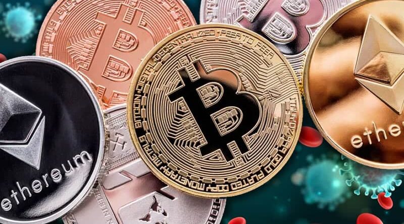 Imagem criptomoedas e fraudes em nome da COVID-19