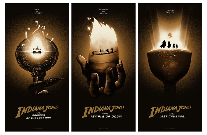 Pósters de la trilogía de Lyndon Willoughby Indiana Jones