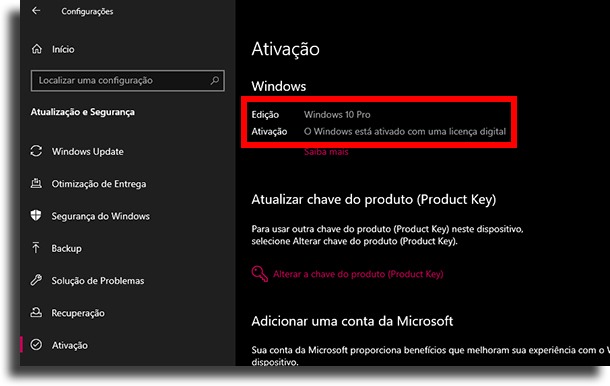 La activación de Windows 10 está activada