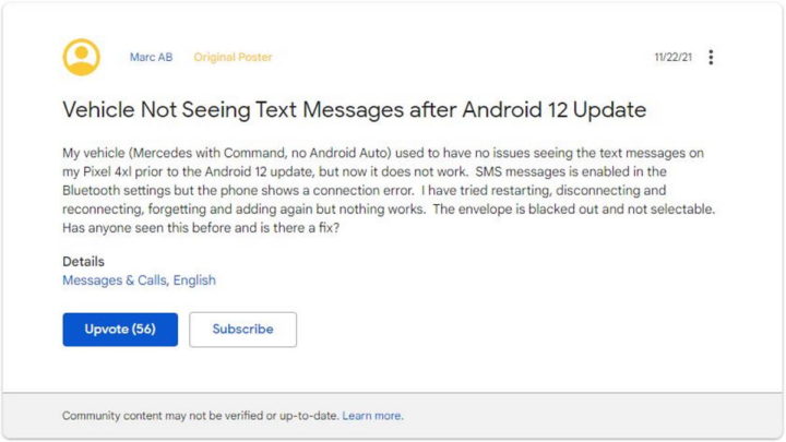 Problema con el teléfono inteligente Android Auto Google