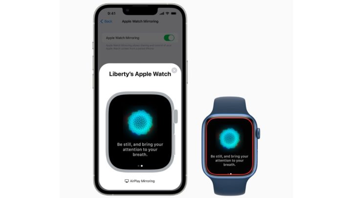 Imagen con Apple Watch Screen Projection en iPhone