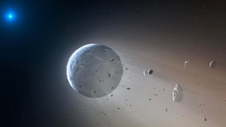 Ilustración de estrellas muertas con planetas todavía en su órbita.