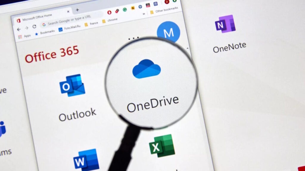 Archivos en la nube de la interfaz de Microsoft OneDrive